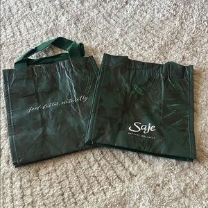 Saje Forest Green Wellness Tote- set of 2